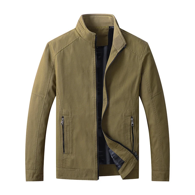 Herren funktionaler Canvas-Zip-Blouson mit Stehkragen und verdeckten Reißverschlusstaschen Nord Taschen