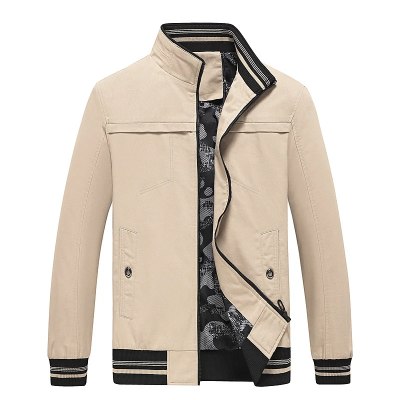 Herren Freizeitblouson mit Stehkragen, gerippten Bündchen und Camouflage-Innenfutter Nord Taschen