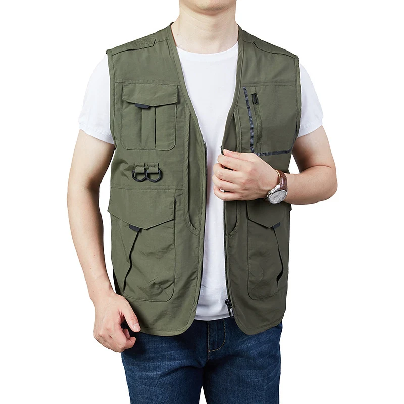 Herren Fotografie- und Outdoor-Utility-Weste mit multifunktionalen Taschen und D-Ring-Befestigungen Nord Taschen