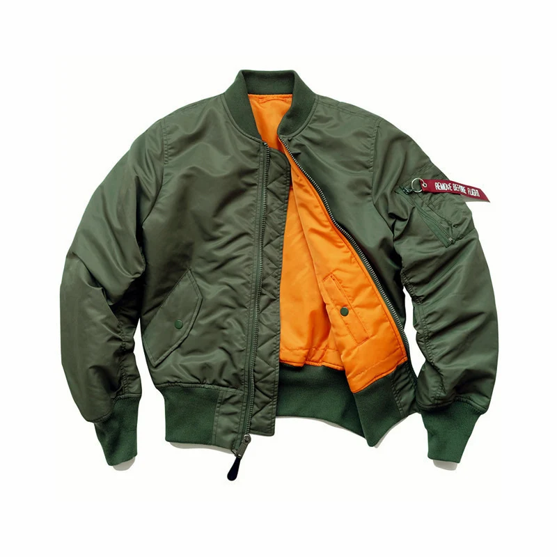 Herren Flight-Bomberjacke mit kontrastreichem Innenfutter, Utility-Ärmeltasche und gerippten Bündchen Nord Taschen