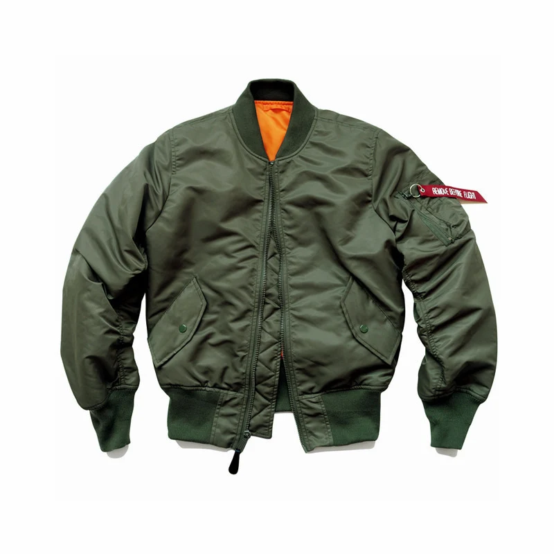 Herren Flight-Bomberjacke mit kontrastreichem Innenfutter, Utility-Ärmeltasche und gerippten Bündchen Nord Taschen