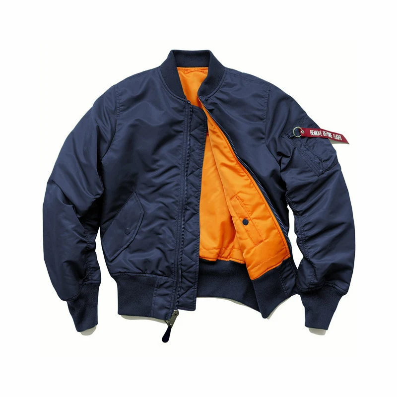 Herren Flight-Bomberjacke mit kontrastreichem Innenfutter, Utility-Ärmeltasche und gerippten Bündchen Nord Taschen