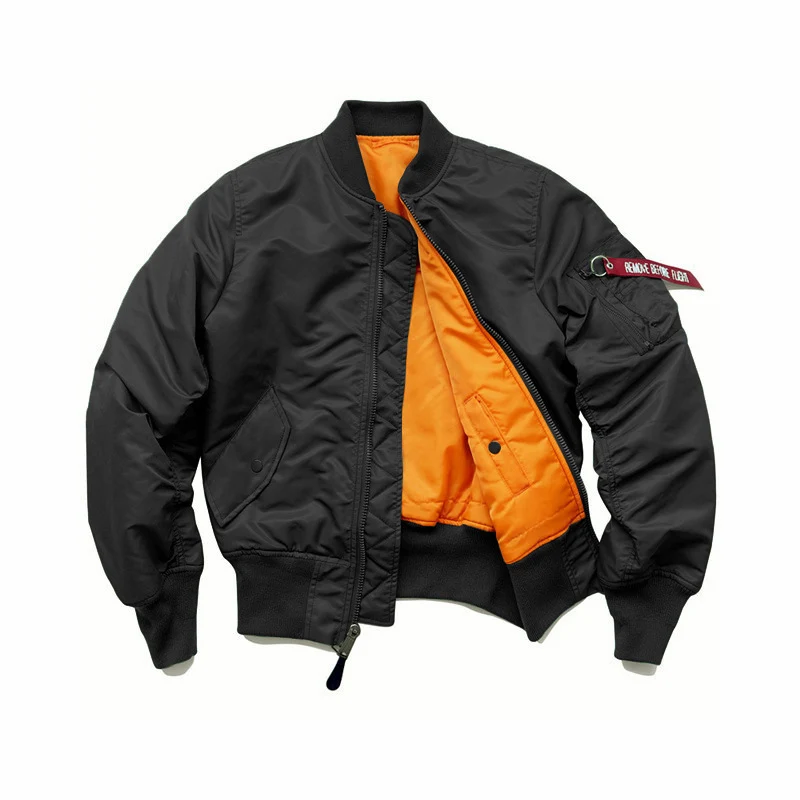 Herren Flight-Bomberjacke mit kontrastreichem Innenfutter, Utility-Ärmeltasche und gerippten Bündchen Nord Taschen