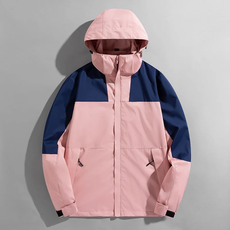Herren leichte zweifarbige Softshell Outdoorjacke mit Kapuze, wind- und wasserabweisender Shell und Reißverschlusstaschen Nord Taschen