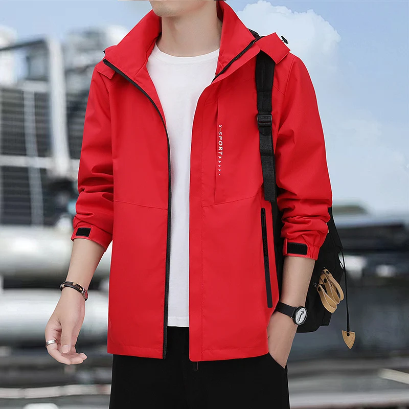 Herren leichte winddichte Sport-Hoodiejacke mit Kapuze, atmungsaktivem Material und verdecktem Reißverschluss Nord Taschen