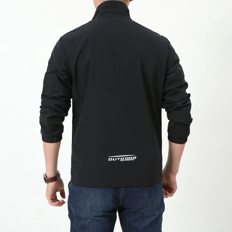Herren Leichte winddichte Reißverschluss‑Blousonjacke mit Stehkragen und elastischen Bündchen Nord Taschen