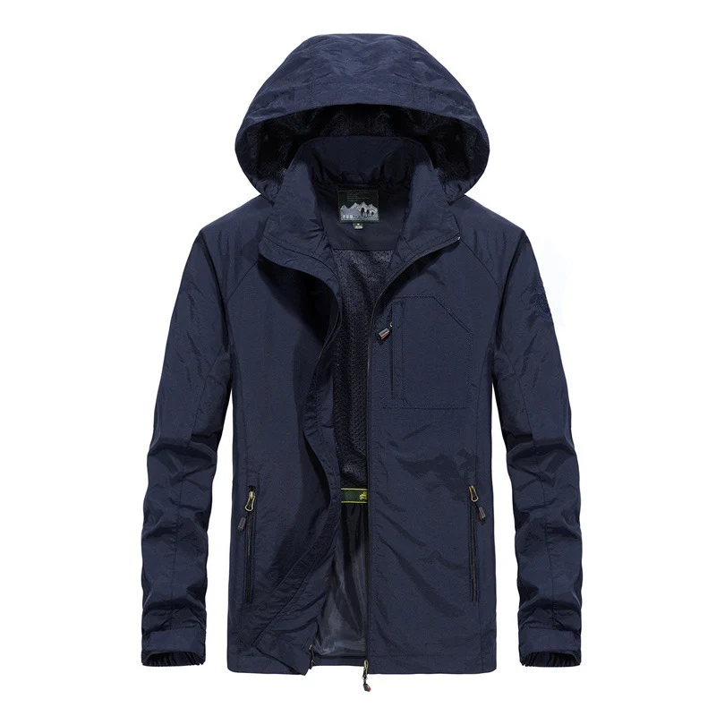 Herren Leichte windabweisende Softshell-Outdoorjacke mit Kapuze, Mesh-Futter und Multifunktionstaschen Nord Taschen