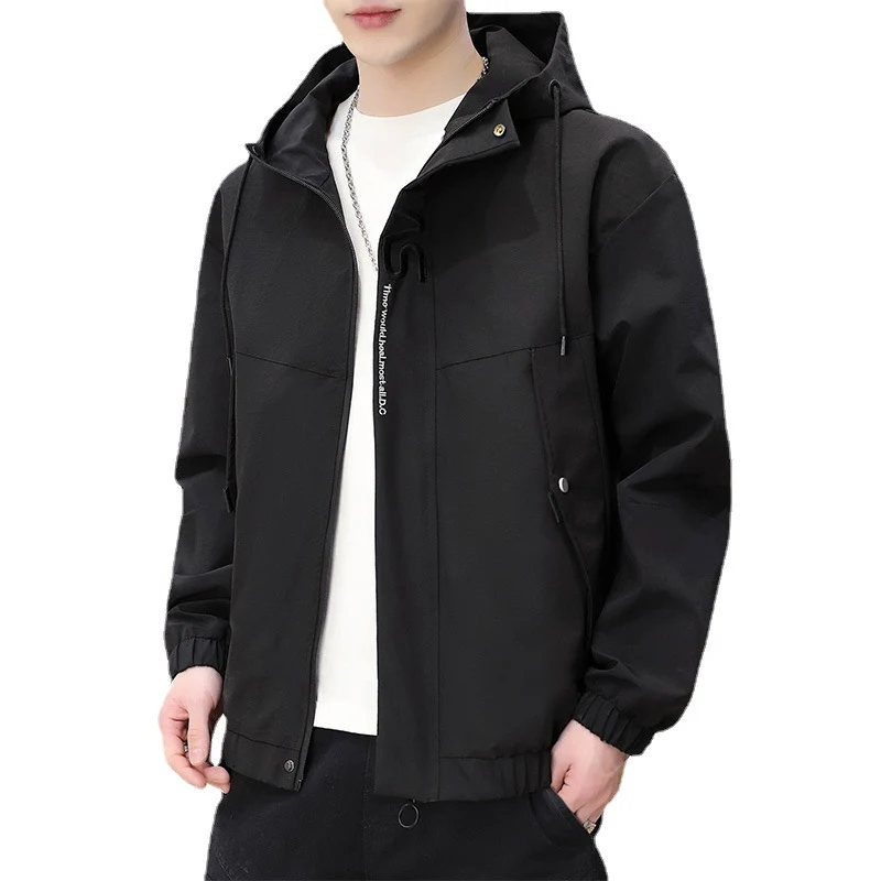 Herren leichte wind- und wasserabweisende Kapuzen-Utility-Jacke mit verdecktem Reißverschluss Nord Taschen
