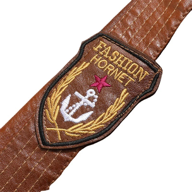 Herren isoliertes Kunstleder-Fliegerblouson im Military-Look mit Applikationen und gerippten Abschlüssen Nord Taschen