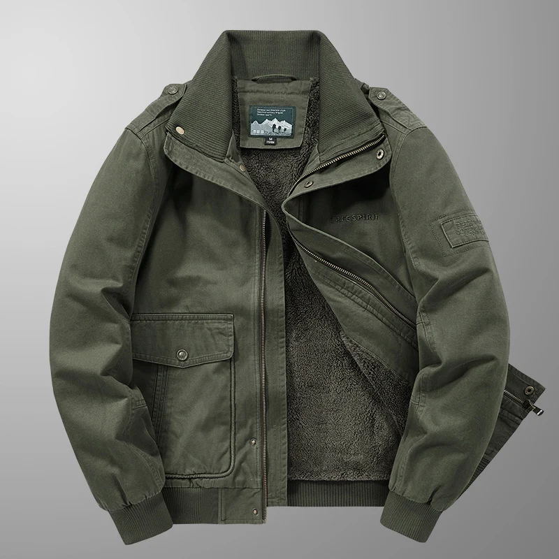 Herren Isolierter Field-Blouson mit vollem Teddyfleecefutter, verdeckter Zip-Front und Utility-Taschen Nord Taschen