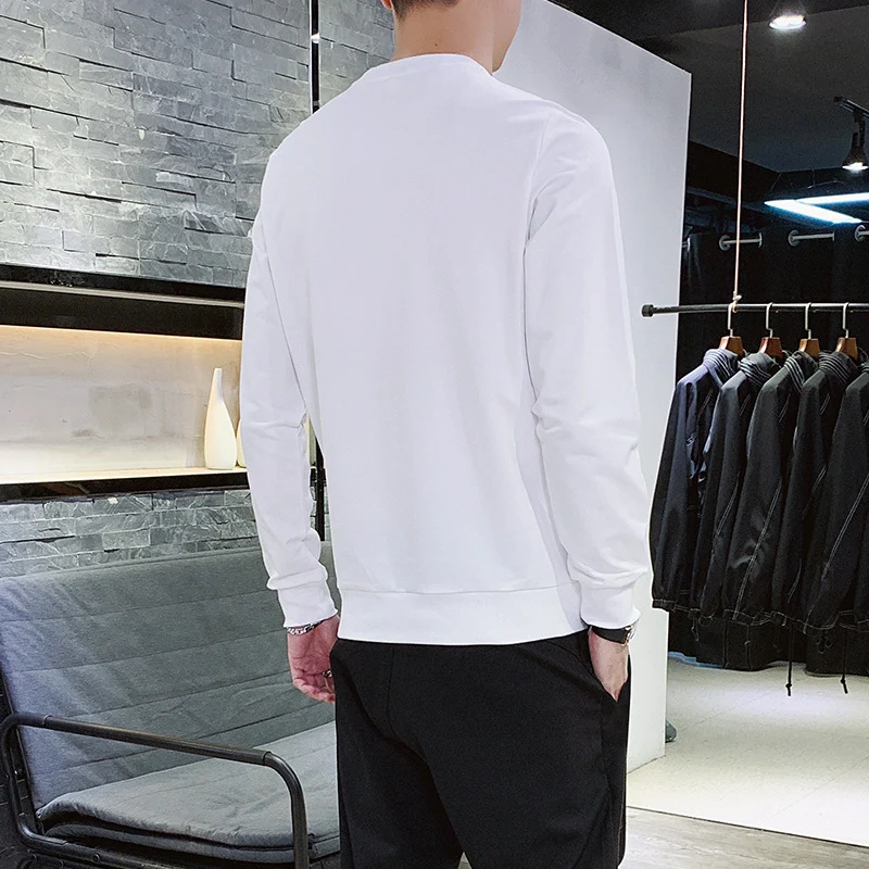 Herren Langärmeliges Sweatshirt mit Rundhals, Kontrastpaspel & Minimal‑Logo Nord Taschen