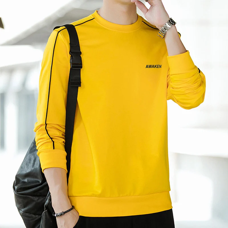 Herren Langärmeliges Sweatshirt mit Rundhals, Kontrastpaspel & Minimal‑Logo Nord Taschen