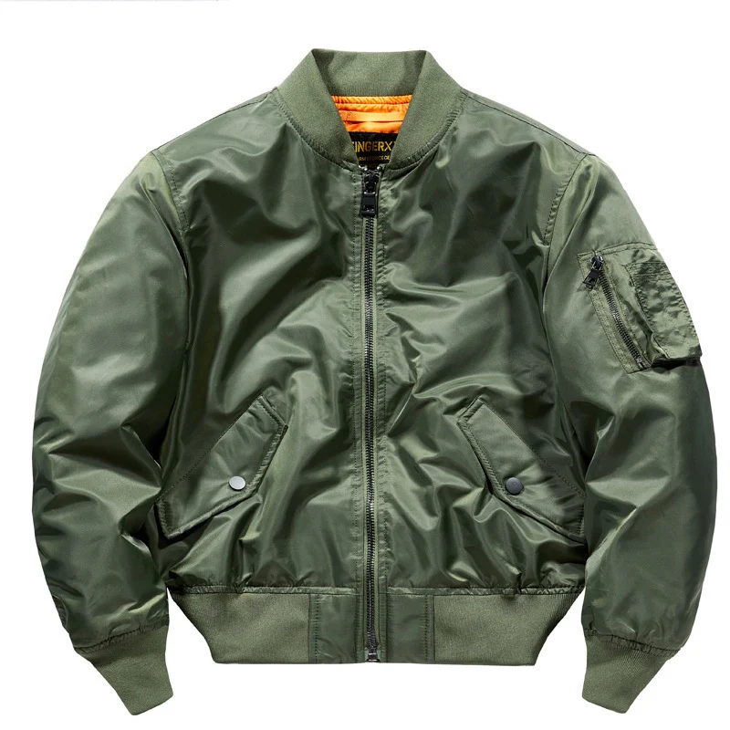 Herren Kurzschnitt Nylon-Pilotenbomber mit versteckten Innentaschen und Ärmeltasche Nord Taschen