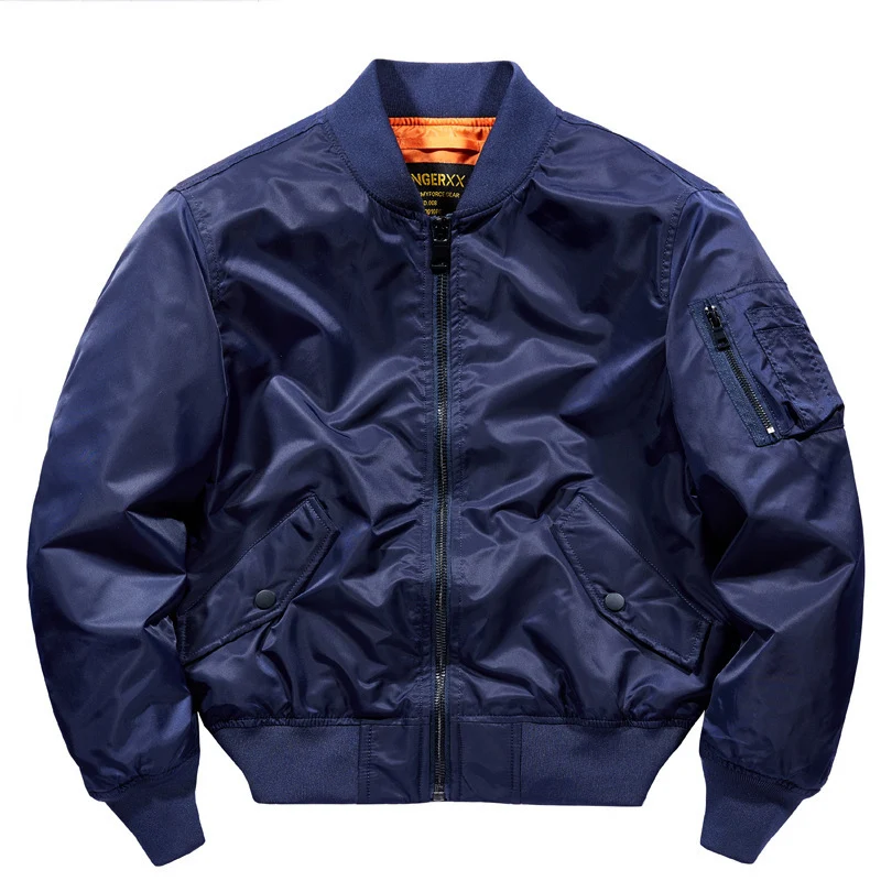 Herren Kurzschnitt Nylon-Pilotenbomber mit versteckten Innentaschen und Ärmeltasche Nord Taschen