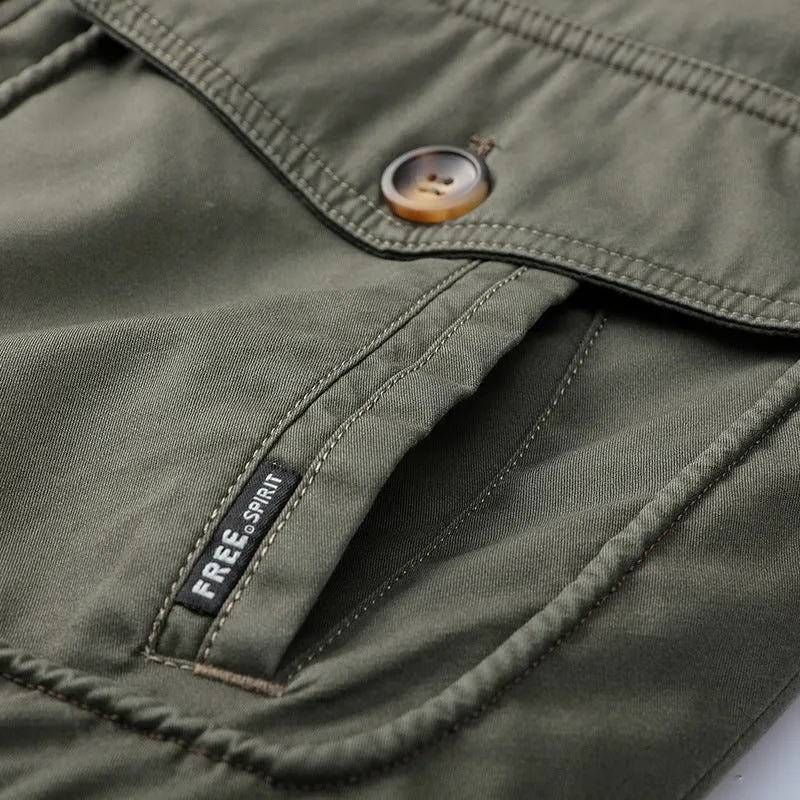 Herren Fliegerjacke im Vintage-Utility-Stil mit Teddyinnenfutter und Rippbündchen Nord Taschen