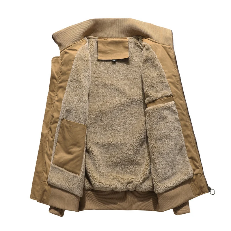 Herren Fliegerblouson mit Sherpa-Innenfutter, gestickten Patch-Details und geripptem Saum Nord Taschen