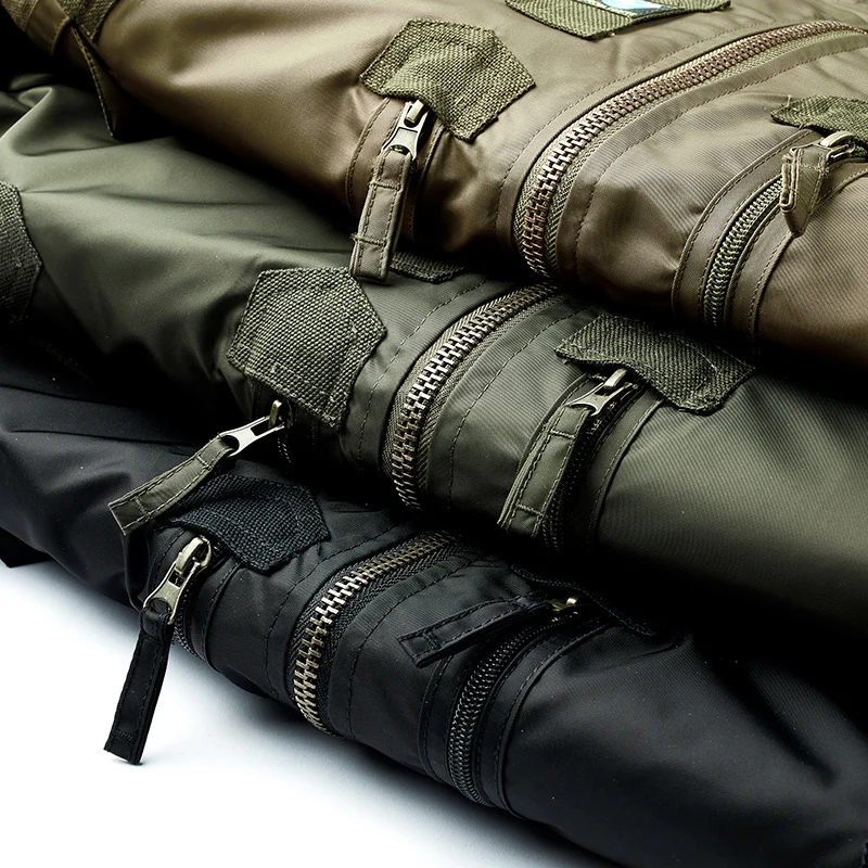 Herren Flieger-Bomberjacke mit Mehrfach-Zip-Taschen und Rippbündchen Nord Taschen