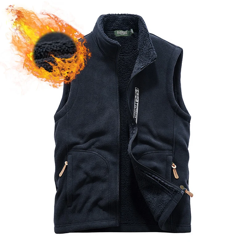Herren Fleeceweste mit Teddyfutter, Stehkragen und Reißverschlusstaschen Nord Taschen