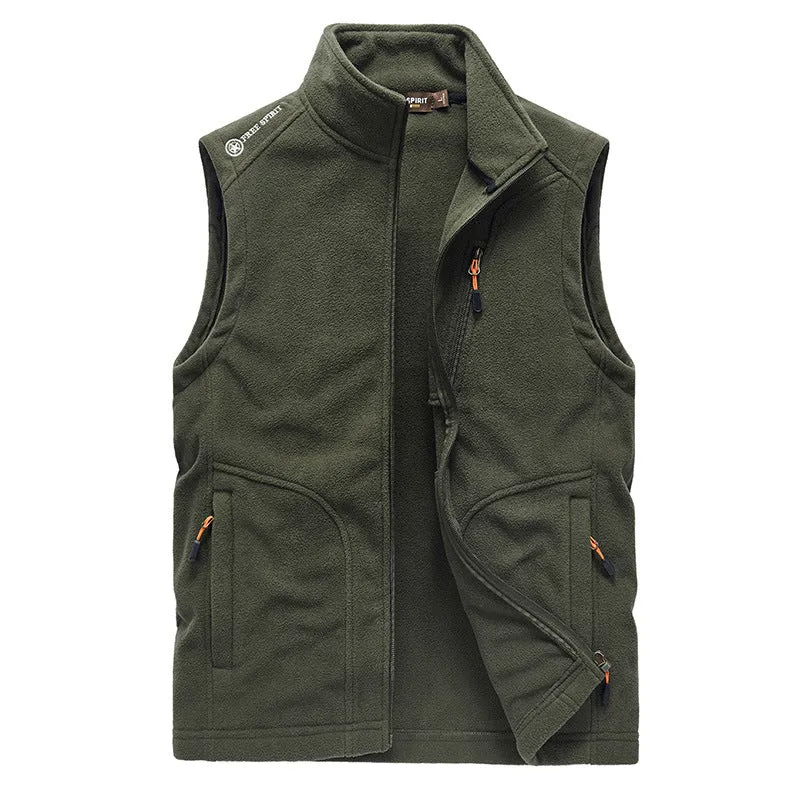 Herren Fleeceweste mit hohem Stehkragen, Reißverschlusstaschen und atmungsaktivem Microfleece Nord Taschen
