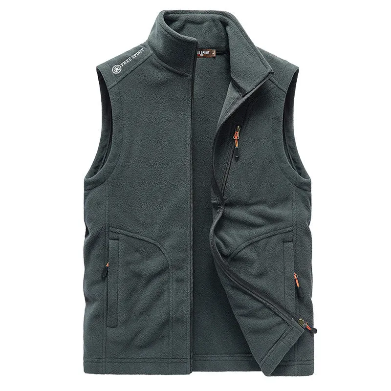 Herren Fleeceweste mit hohem Stehkragen, Reißverschlusstaschen und atmungsaktivem Microfleece Nord Taschen