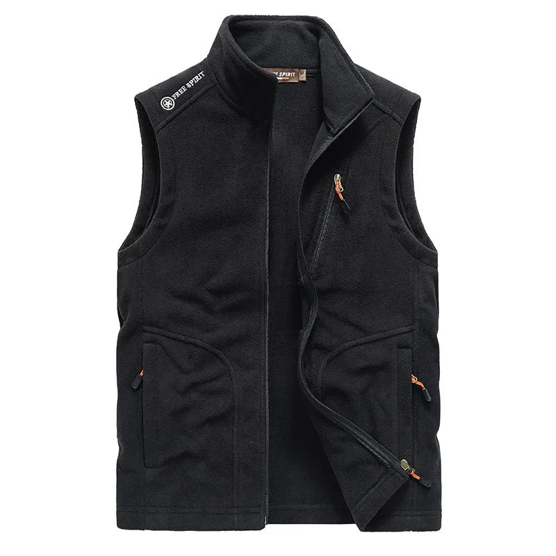 Herren Fleeceweste mit hohem Stehkragen, Reißverschlusstaschen und atmungsaktivem Microfleece Nord Taschen