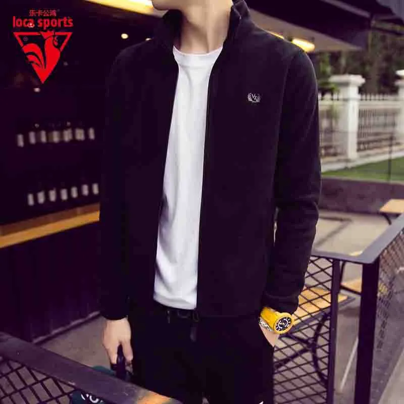 Herren Fleecejacke mit Stehkragen, windabweisender Mikrofaser‑Außenschicht und slim-regular Fit Nord Taschen