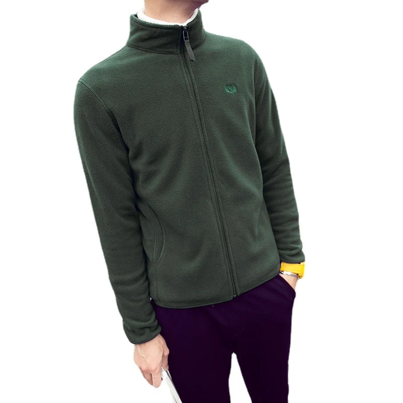 Herren Fleecejacke mit Stehkragen, windabweisender Mikrofaser‑Außenschicht und slim-regular Fit Nord Taschen