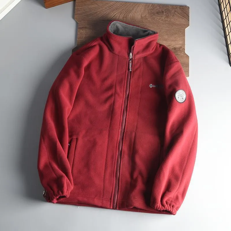 Herren Fleecejacke mit Stehkragen, durchgehendem Reißverschluss und wärmender Microfleece-Innenlage Nord Taschen