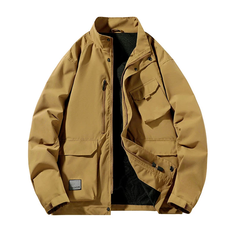 Herren Leichte Utility-Fieldjacke mit Stehkragen, Mehrfach-Taschen und atmungsaktivem Meshfutter Nord Taschen