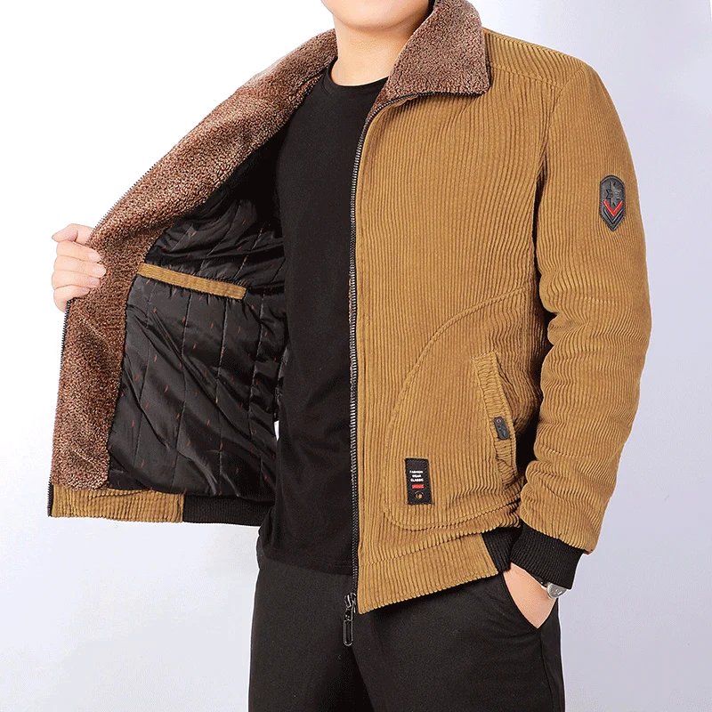 Herren Cord-Blouson mit Sherpa-Kragen und wärmender Teddyfutter-Innenseite Nord Taschen