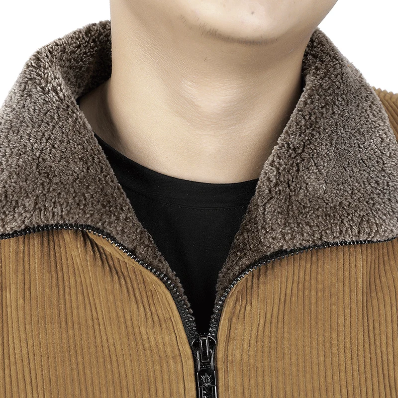 Herren Cord-Blouson mit Sherpa-Kragen und wärmender Teddyfutter-Innenseite Nord Taschen