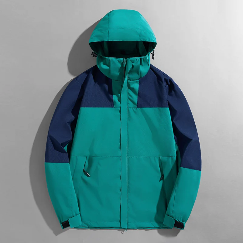 Herren Colorblock Wind- und Wasserabweisende Kapuzenjacke mit atmungsaktiver Softshell-Membran Nord Taschen