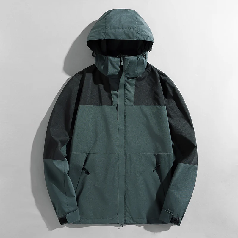 Herren Colorblock Wind- und Wasserabweisende Kapuzenjacke mit atmungsaktiver Softshell-Membran Nord Taschen