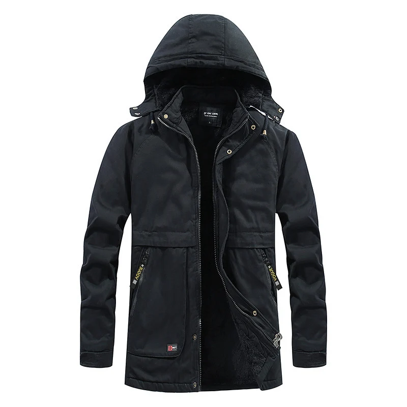 Herren City-Parka im Canvas-Look mit wärmender Teddyfleece‑Fütterung und Kapuze Nord Taschen