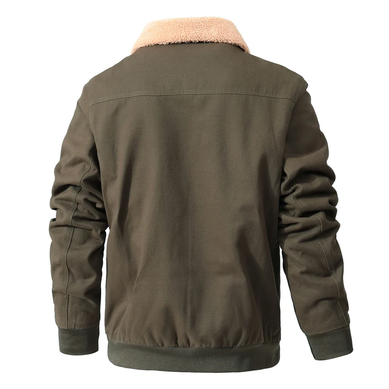Herren Casual‑Worker Blouson aus Canvas mit wärmender Teddyfleece‑Innenlage und verdecktem Frontreißverschluss Nord Taschen