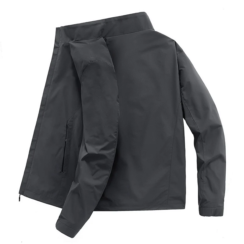 Herren leichte wasserabweisende Übergangsjacke mit Stehkragen und verdeckten Reißverschlusstaschen Nord Taschen
