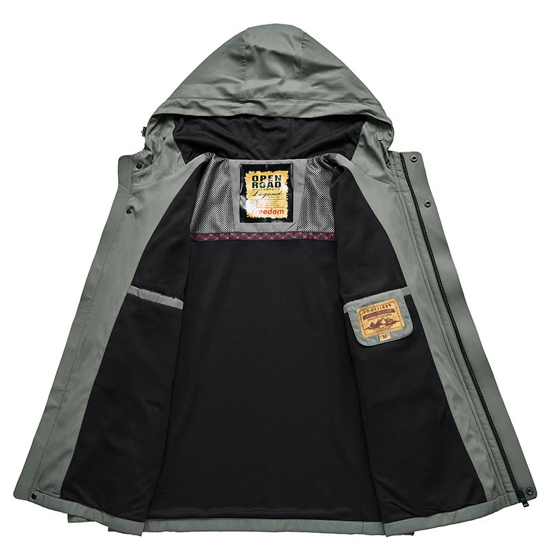 Herren leichte wasserabweisende Softshelljacke mit Kapuze, winddichtem Schnitt und Reißverschlusstaschen Nord Taschen