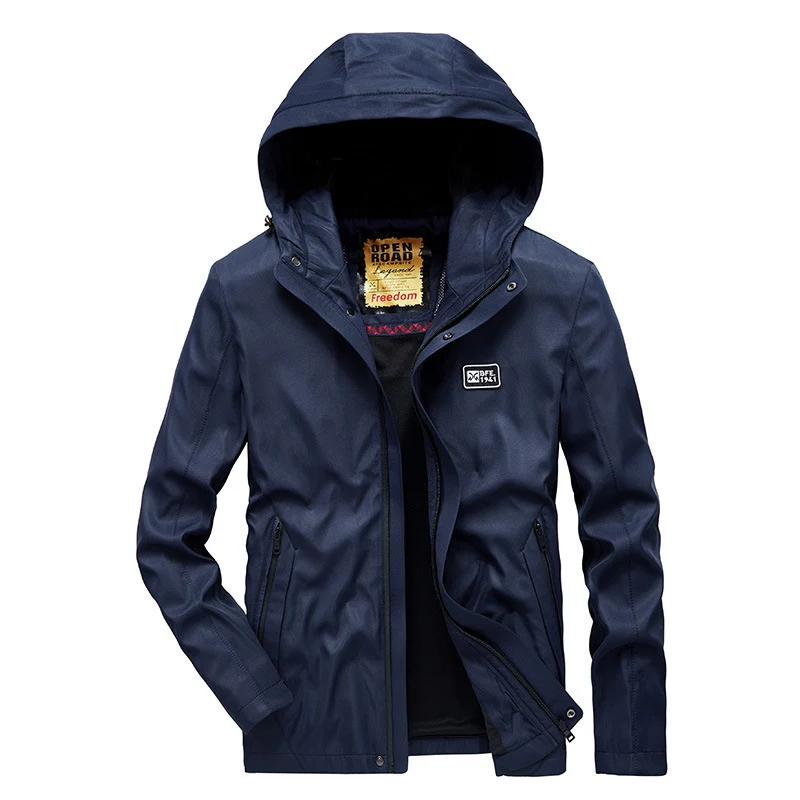 Herren leichte wasserabweisende Softshelljacke mit Kapuze, winddichtem Schnitt und Reißverschlusstaschen Nord Taschen