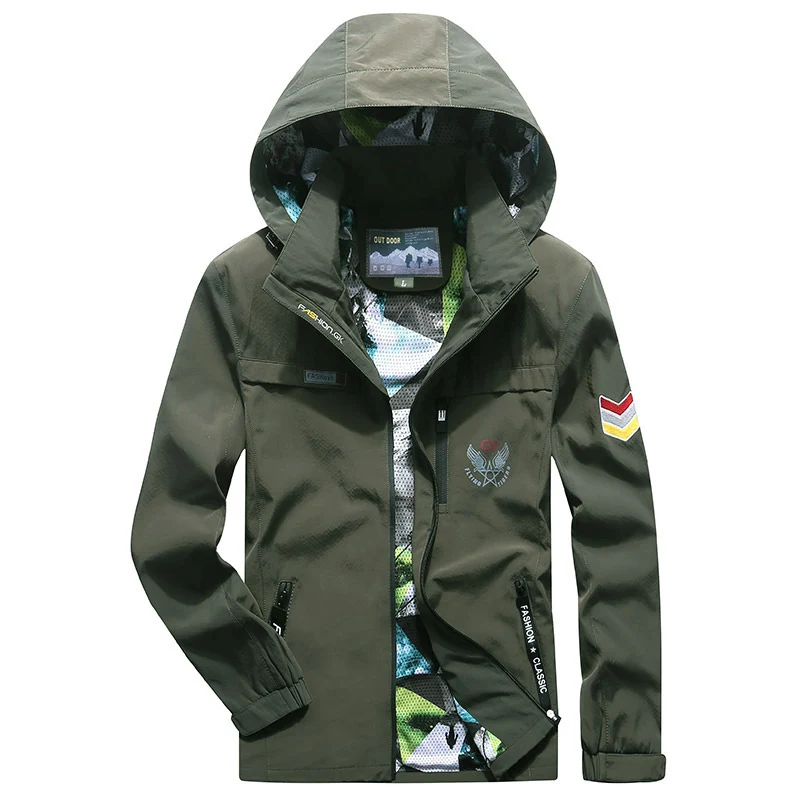 Herren leichte wasserabweisende Softshell-Kapuzenjacke mit Reißverschlusstaschen und Ärmeldetail Nord Taschen