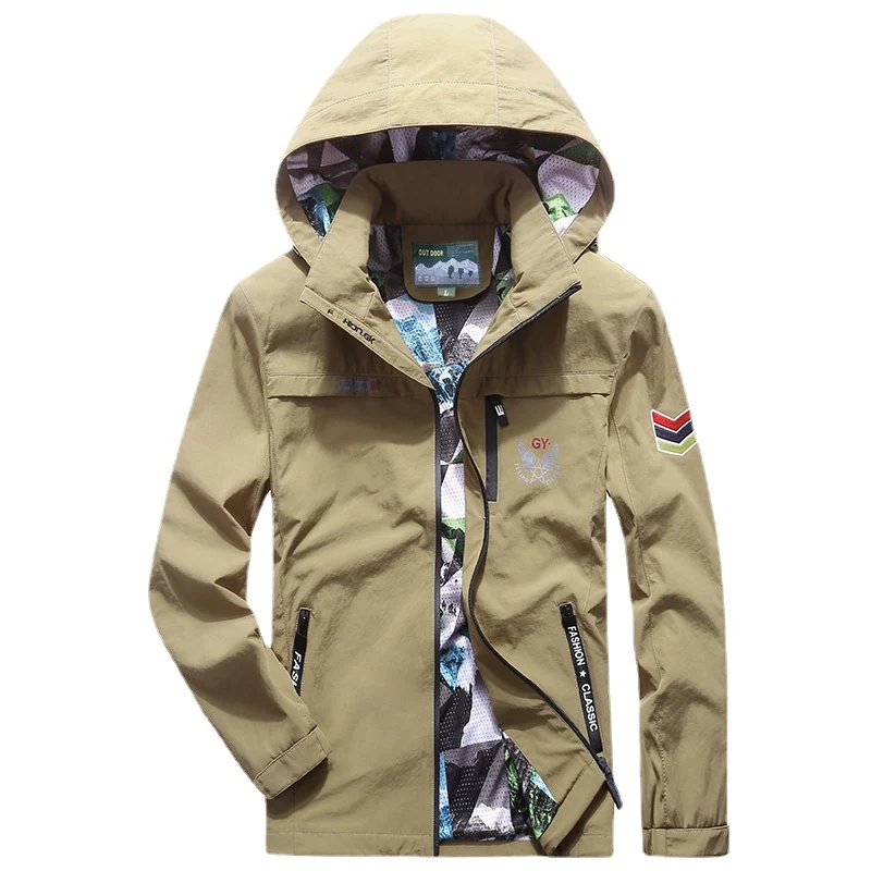 Herren leichte wasserabweisende Softshell-Kapuzenjacke mit Reißverschlusstaschen und Ärmeldetail Nord Taschen