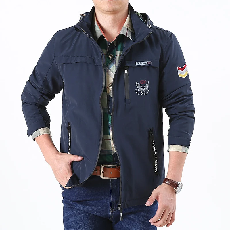 Herren leichte wasserabweisende Softshell-Kapuzenjacke mit Reißverschlusstaschen und Ärmeldetail Nord Taschen