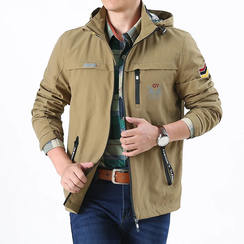 Herren leichte wasserabweisende Softshell-Kapuzenjacke mit Reißverschlusstaschen und Ärmeldetail Nord Taschen