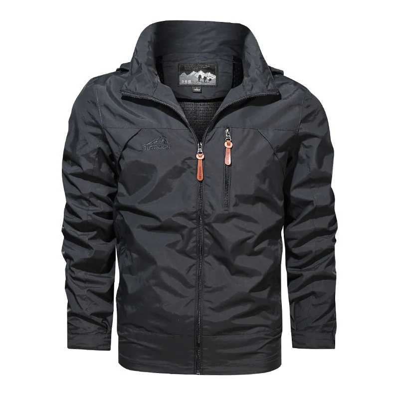 Herren leichte wasserabweisende Nylon-Bomberjacke mit Stehkragen und Reißverschlusstaschen Nord Taschen