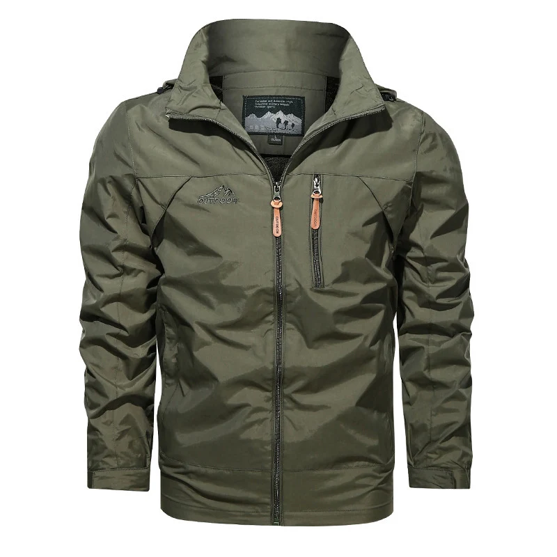 Herren leichte wasserabweisende Nylon-Bomberjacke mit Stehkragen und Reißverschlusstaschen Nord Taschen