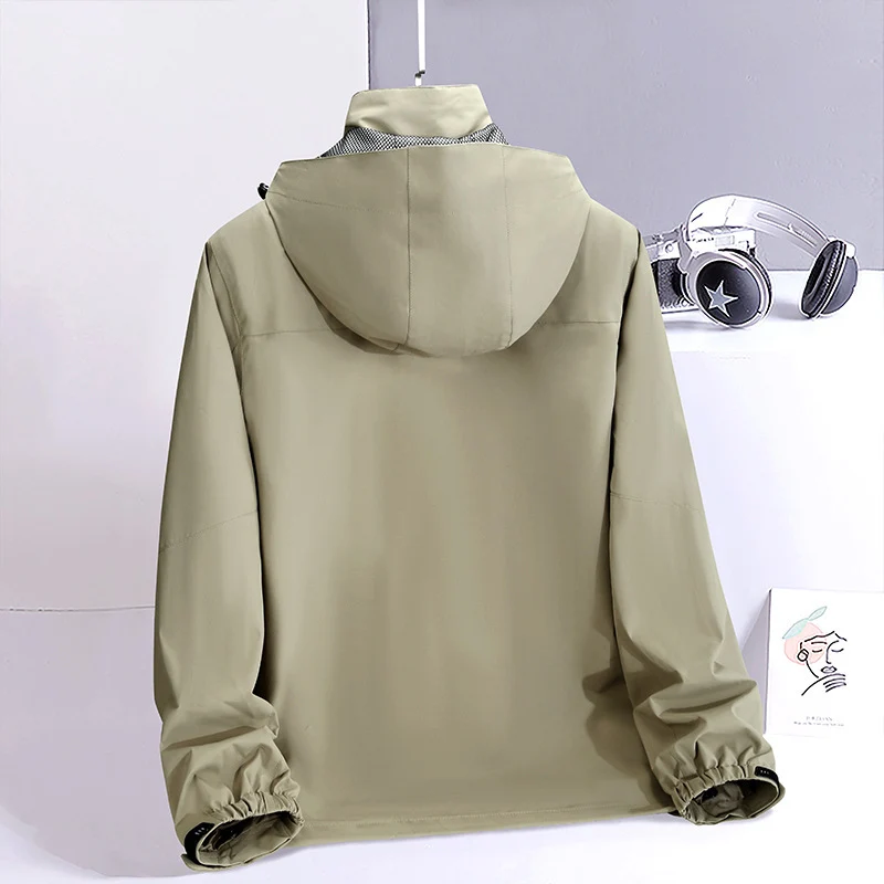 Herren leichte wasserabweisende Fieldjacke mit Kapuze und Multifachtaschen Nord Taschen
