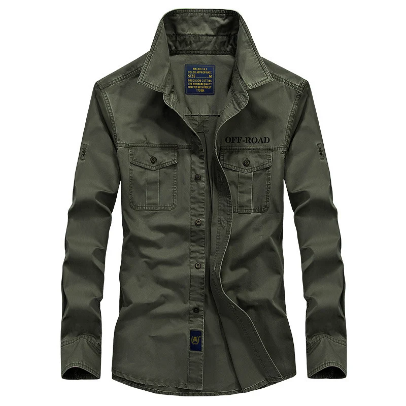Herren Hemdjacke im Utility-Style mit Brustpattentaschen und Offroad-Stickerei Nord Taschen