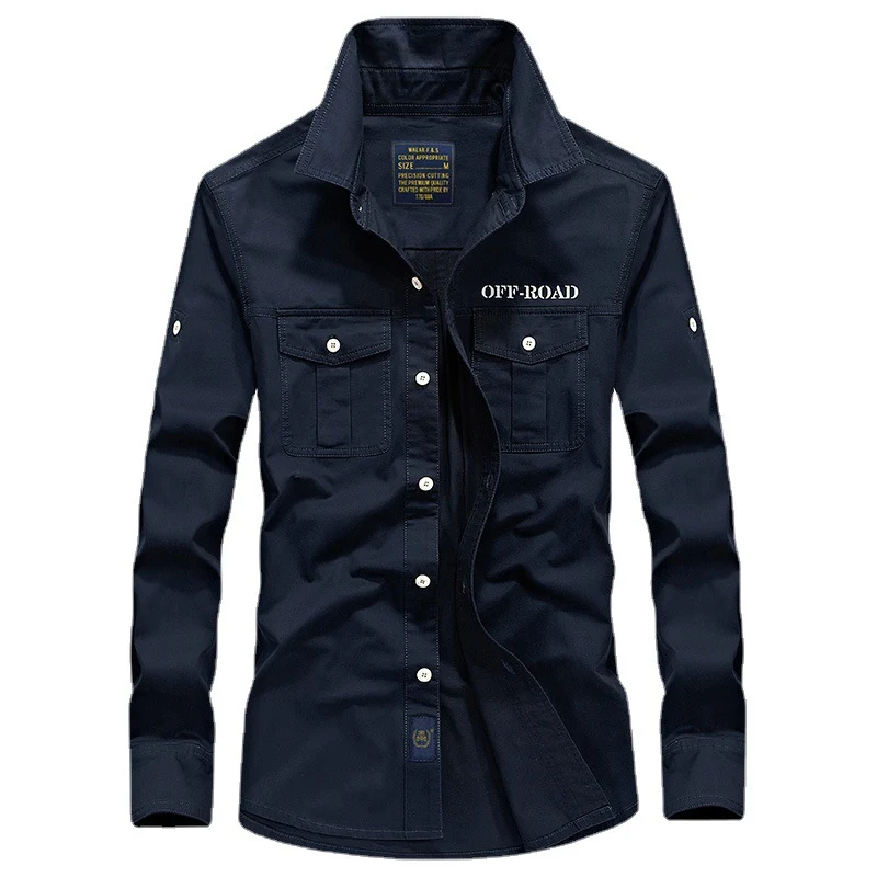 Herren Hemdjacke im Utility-Style mit Brustpattentaschen und Offroad-Stickerei Nord Taschen