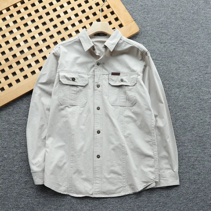Herren Hemdjacke aus robustem Canvas mit Brustpattentaschen und ergonomischer Schnittführung Nord Taschen