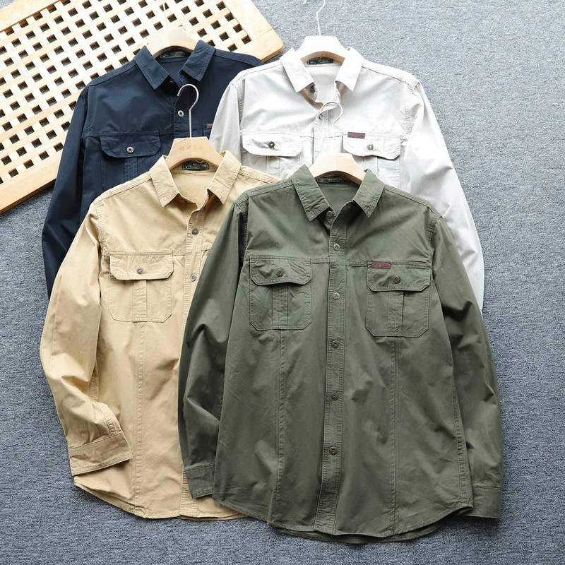 Herren Hemdjacke aus robustem Canvas mit Brustpattentaschen und ergonomischer Schnittführung Nord Taschen