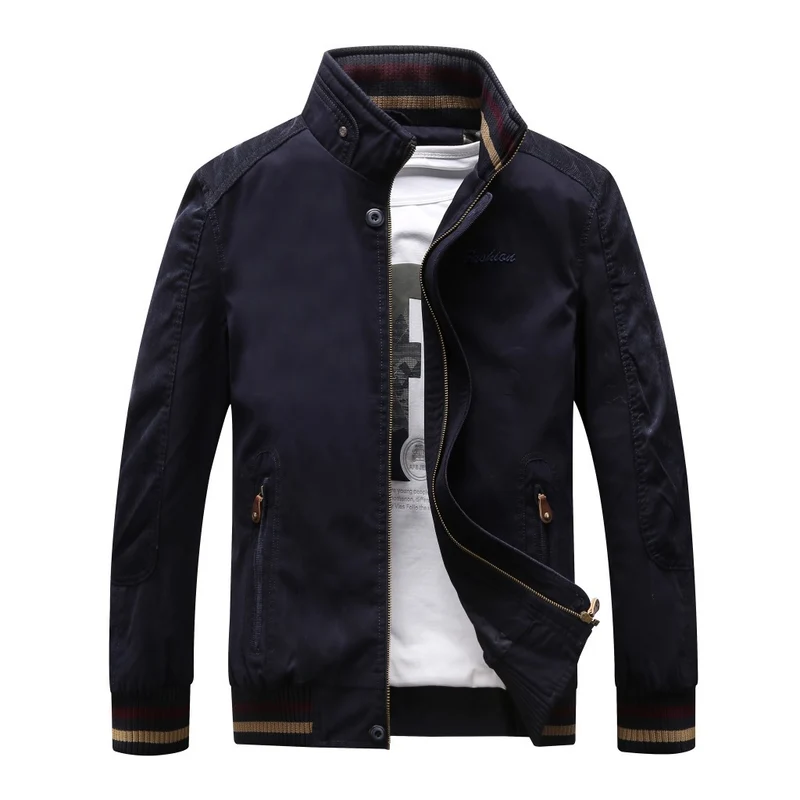 Herren Harrington-Style Übergangsjacke mit Stehkragen und gerippten Bündchen Nord Taschen